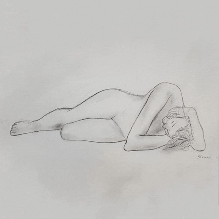 Cours de nue : crayon gris