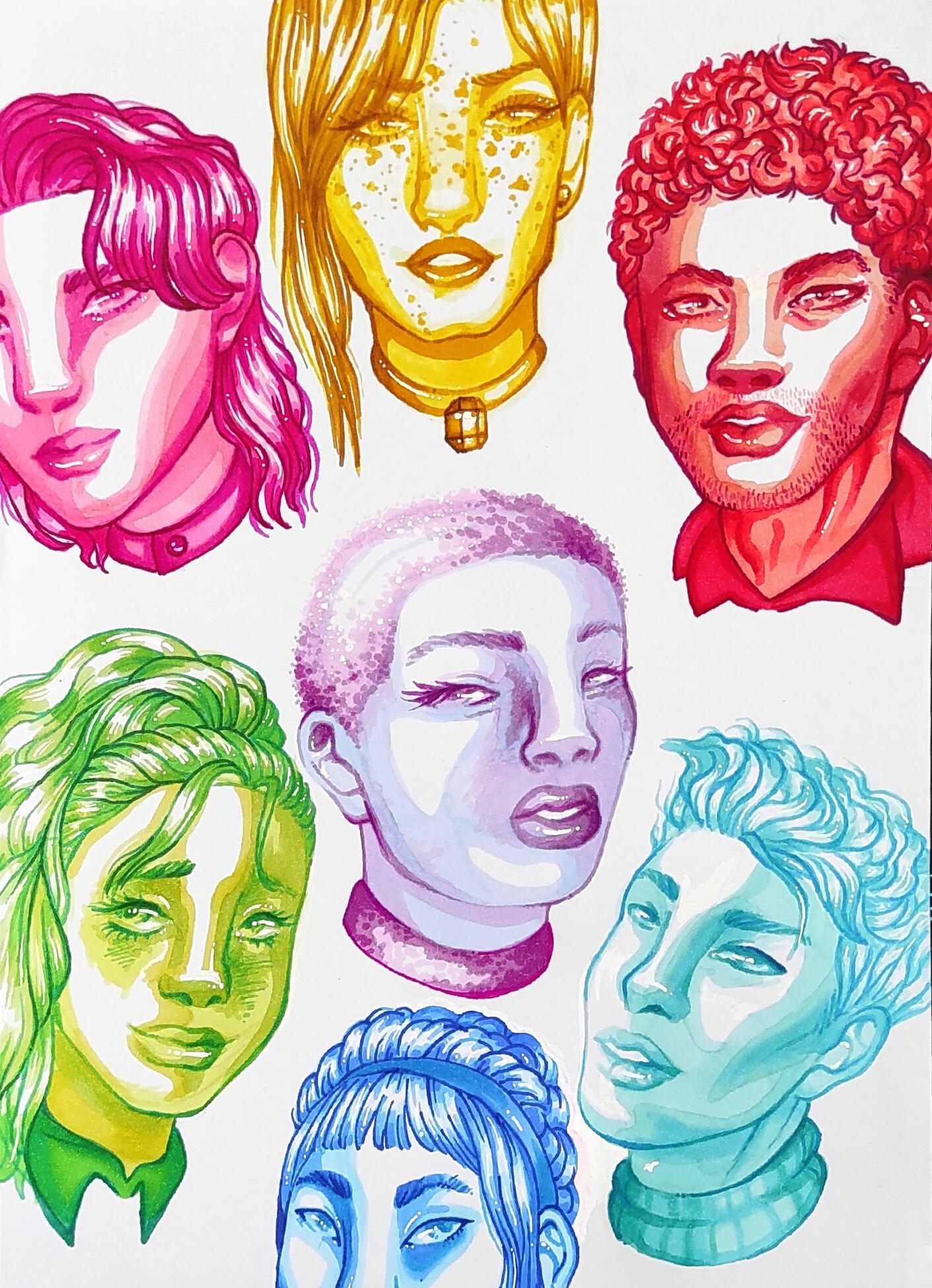 Visages feutres à alcool